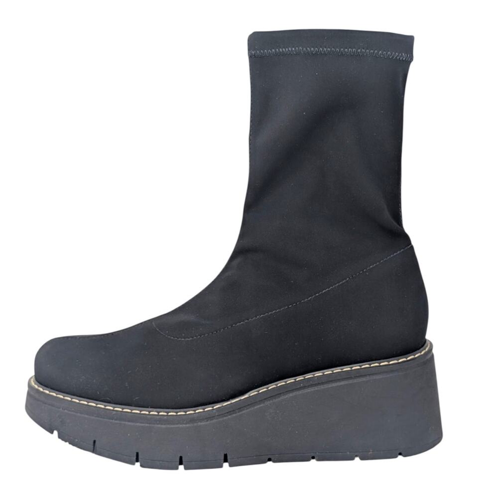 La Canadienne Jared Black Knit Waterproof Platform Boots Women’s 8